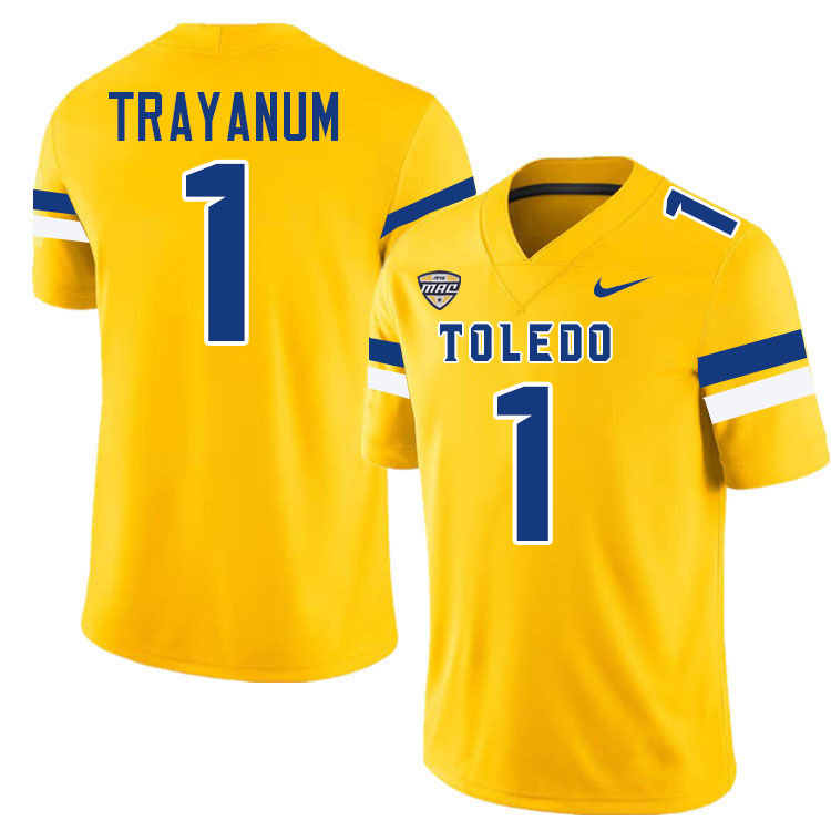 Chip Trayanum Toledo Jersey,Toledo Rockets College Football Jersey Youth College-Gold